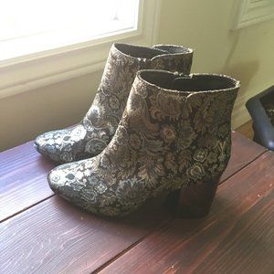 ALDO metallic floral boots